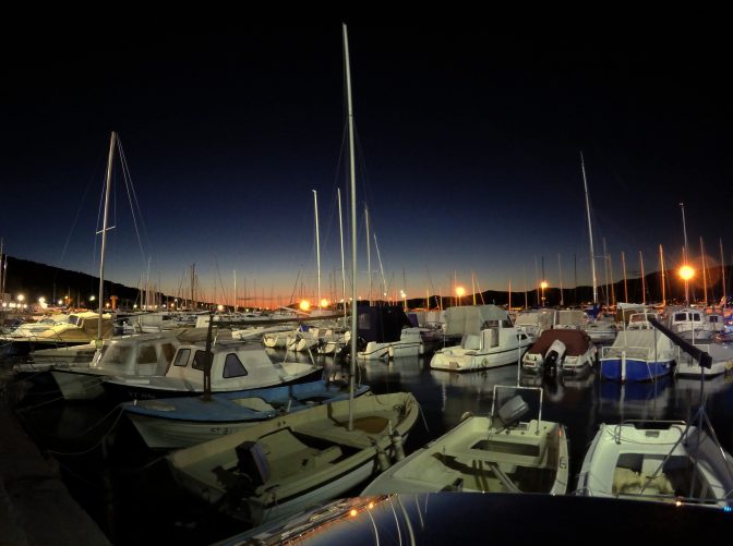 Sunset at docks of Split