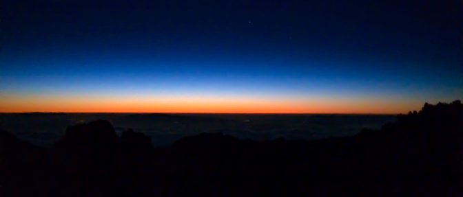 The twilight zone - Sun rising from Atlantic over Tenerife