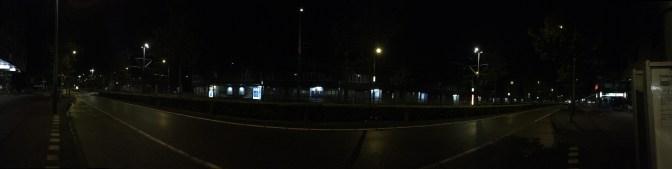 Waiting for night bus at Ijburg